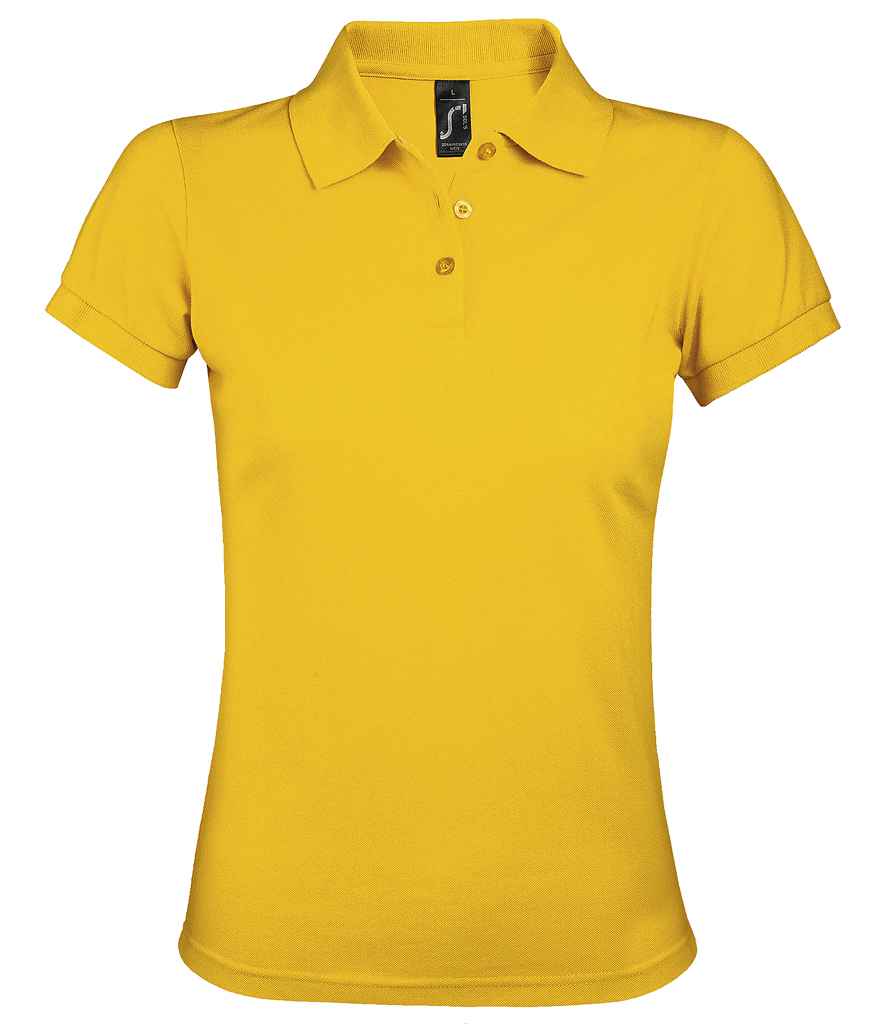 SOL'S Ladies Prime Poly/Cotton Piqué Polo Shirt in Gold by SOL'S — Custom branded clothing by Print Press, featuring premium embroidery produced in our specialist print lab in the UK.
