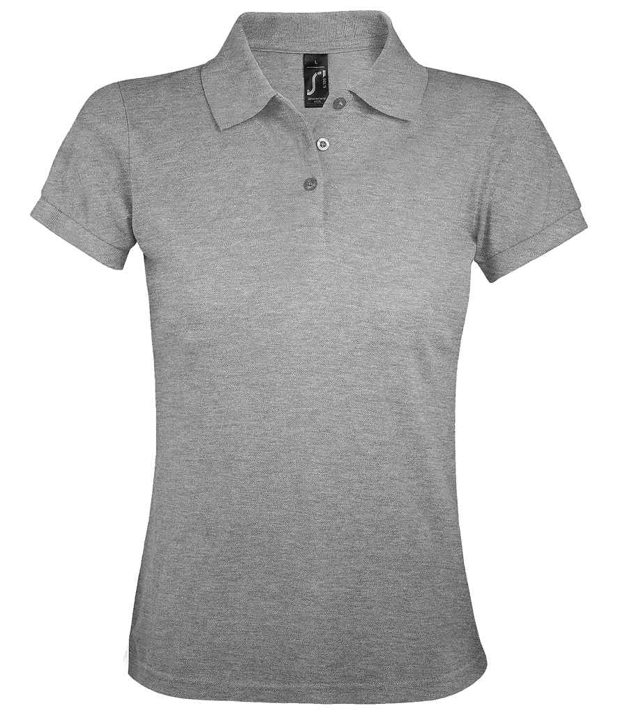 SOL'S Ladies Prime Poly/Cotton Piqué Polo Shirt in Grey Marl by SOL'S — Custom branded clothing by Print Press, featuring premium embroidery produced in our specialist print lab in the UK.