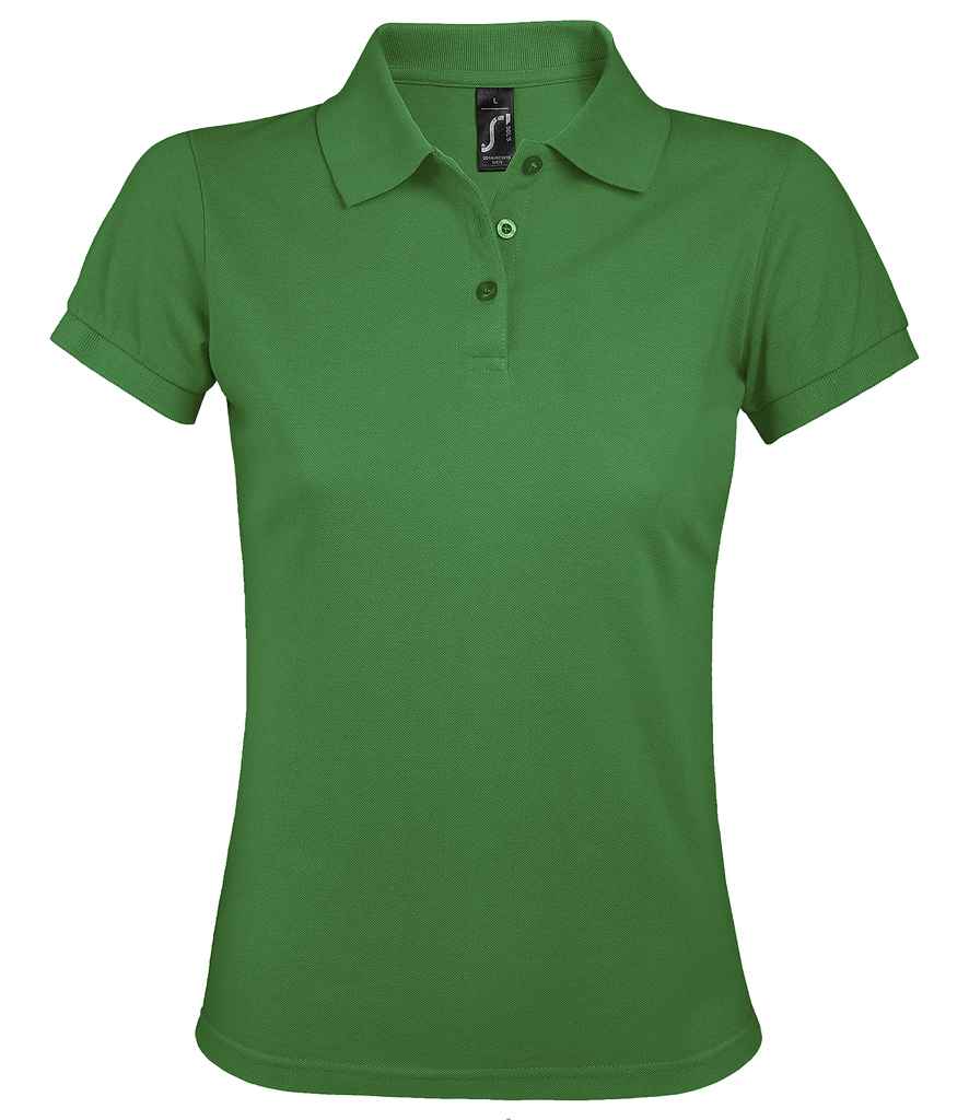 SOL'S Ladies Prime Poly/Cotton Piqué Polo Shirt in Kelly Green by SOL'S — Custom branded clothing by Print Press, featuring premium embroidery produced in our specialist print lab in the UK.