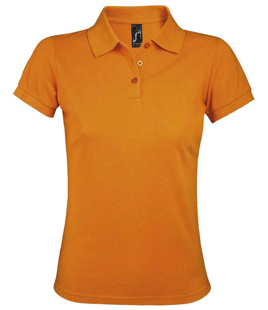 SOL'S Ladies Prime Poly/Cotton Piqué Polo Shirt in Orange by SOL'S — Custom branded clothing by Print Press, featuring premium embroidery produced in our specialist print lab in the UK.