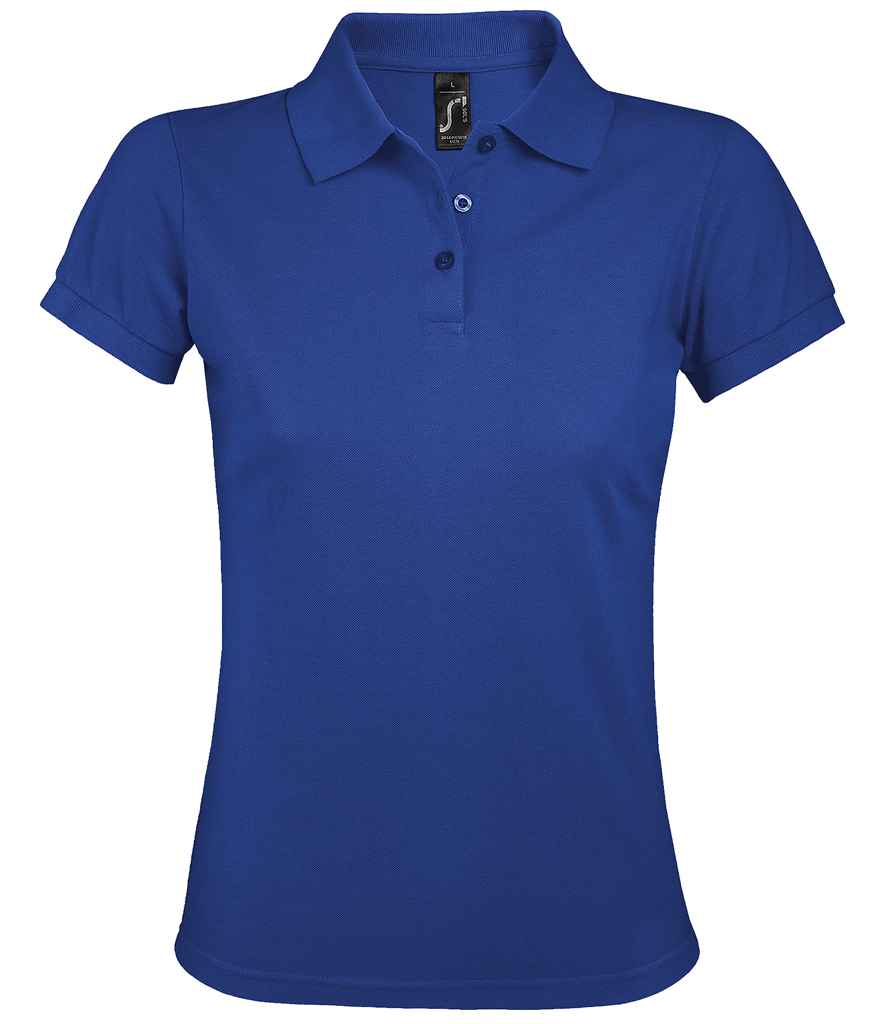SOL'S Ladies Prime Poly/Cotton Piqué Polo Shirt in Royal Blue by SOL'S — Custom branded clothing by Print Press, featuring premium embroidery produced in our specialist print lab in the UK.
