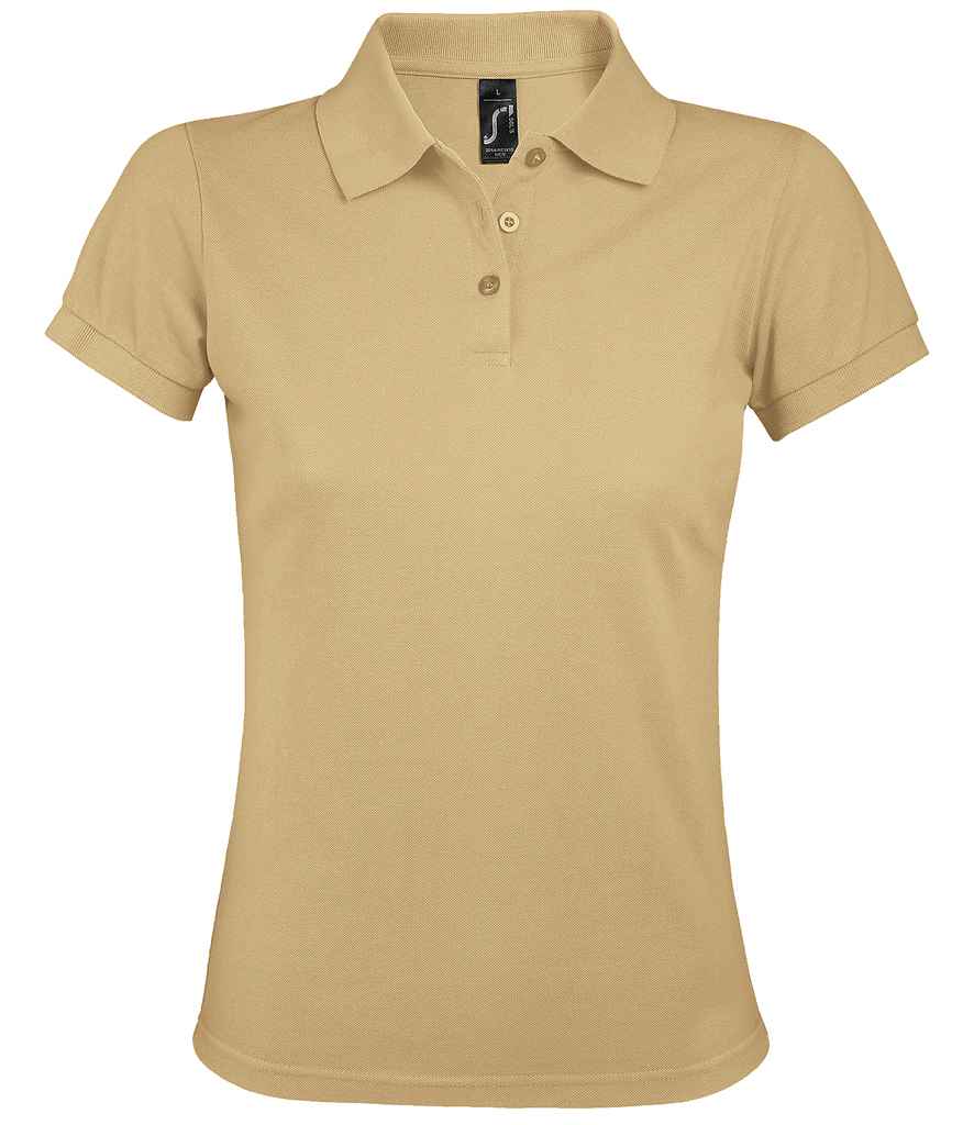 SOL'S Ladies Prime Poly/Cotton Piqué Polo Shirt in Sand by SOL'S — Custom branded clothing by Print Press, featuring premium embroidery produced in our specialist print lab in the UK.