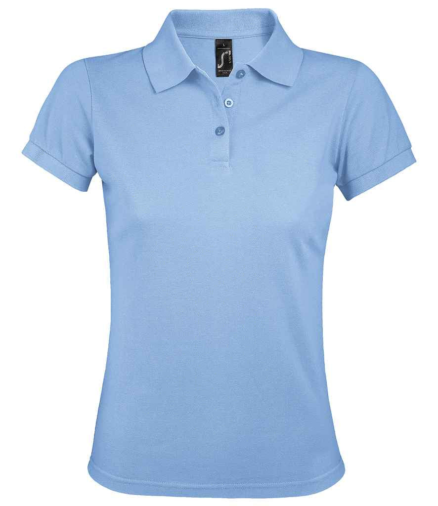 SOL'S Ladies Prime Poly/Cotton Piqué Polo Shirt in Sky Blue by SOL'S — Custom branded clothing by Print Press, featuring premium embroidery produced in our specialist print lab in the UK.