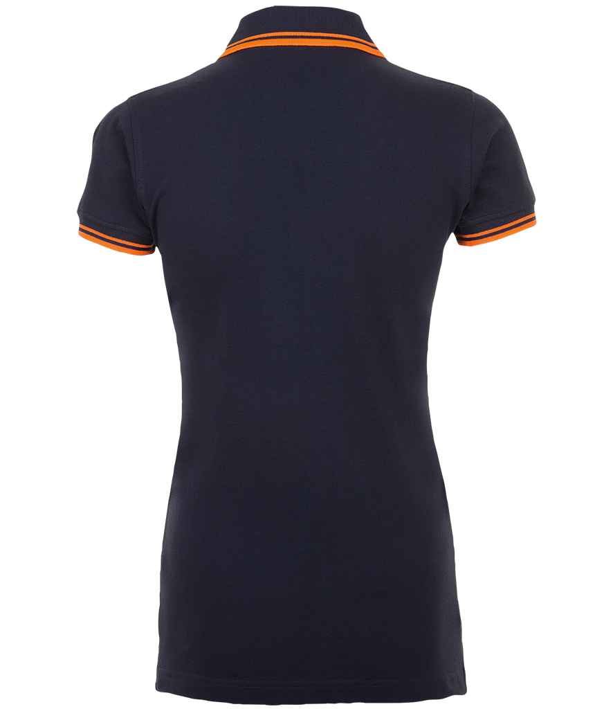 SOL'S Ladies Pasadena Tipped Cotton Piqué Polo Shirt in by SOL'S — Custom branded clothing by Print Press, featuring premium embroidery produced in our specialist print lab in the UK.