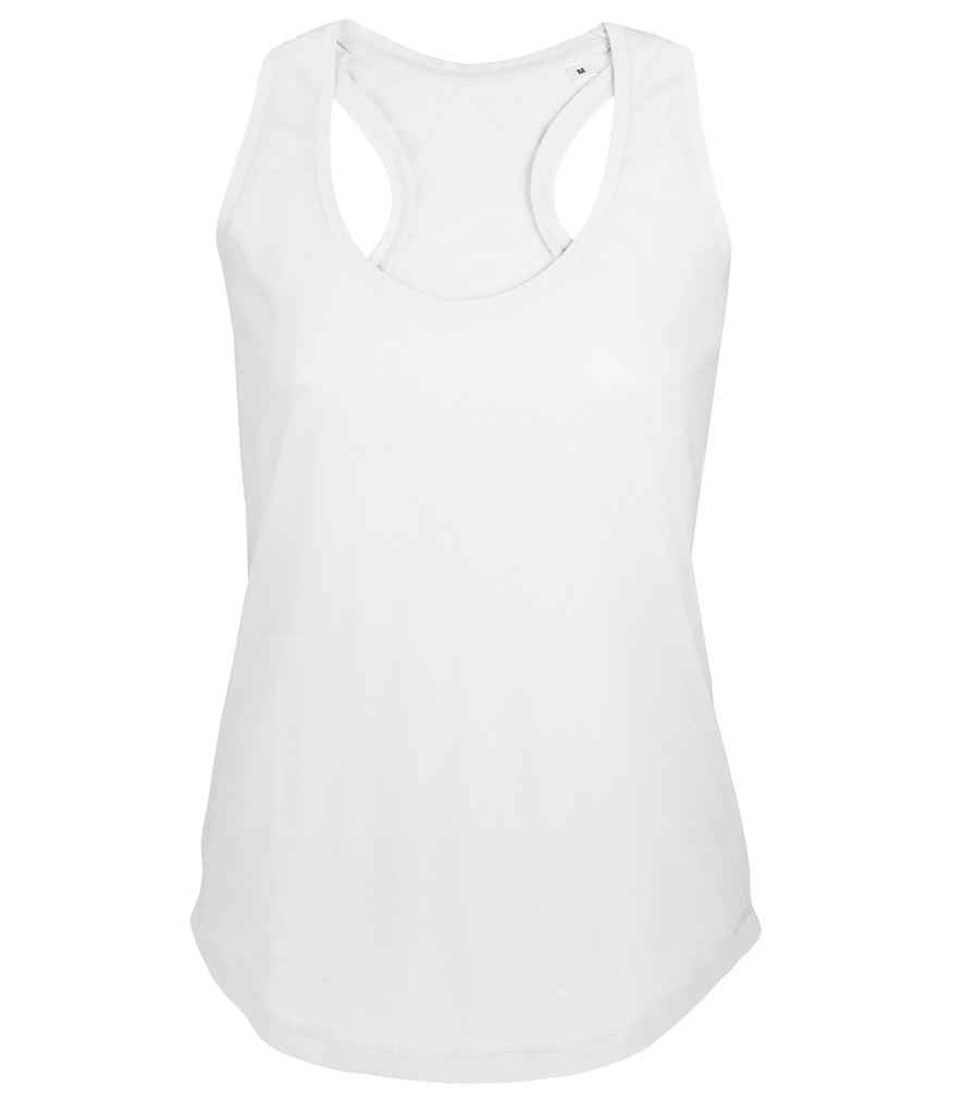 SOL'S Ladies Moka Tank Top in White by SOL'S — Custom branded clothing by Print Press, featuring premium embroidery produced in our specialist print lab in the UK.