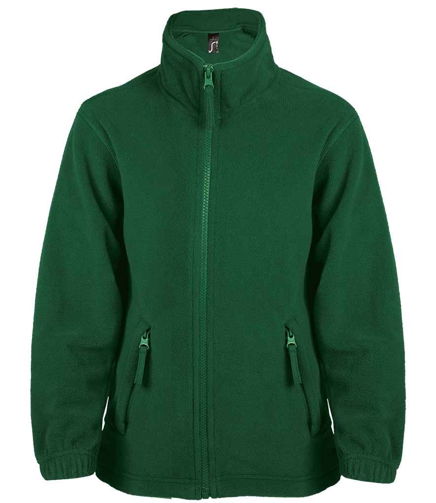 SOL'S Kids North Fleece Jacket in Green by SOL'S — Custom branded clothing by Print Press, featuring premium embroidery produced in our specialist print lab in the UK.