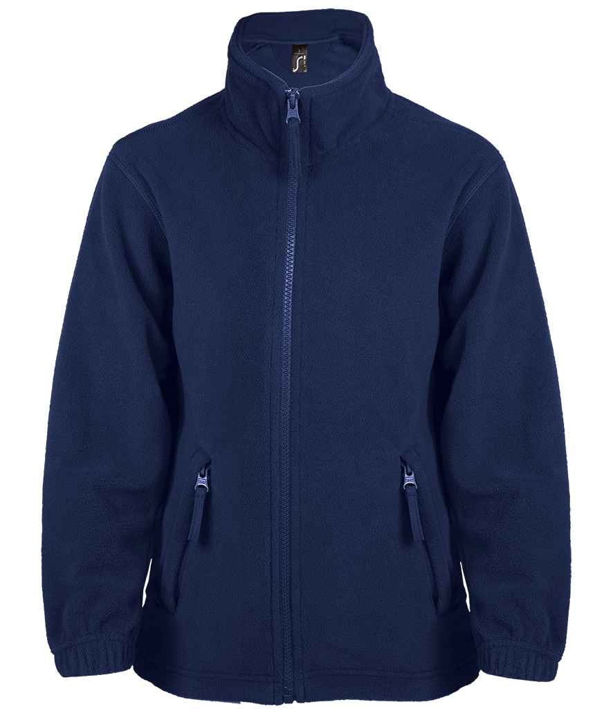 SOL'S Kids North Fleece Jacket in Navy by SOL'S — Custom branded clothing by Print Press, featuring premium embroidery produced in our specialist print lab in the UK.