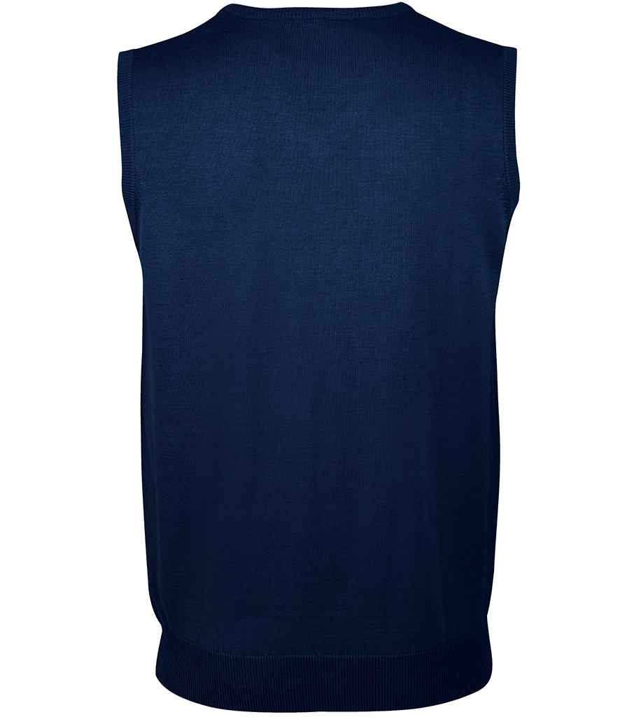 SOL'S Unisex Gentlemen Sleeveless Cotton Acrylic V Neck Sweater in by SOL'S — Custom branded clothing by Print Press, featuring premium embroidery produced in our specialist print lab in the UK.