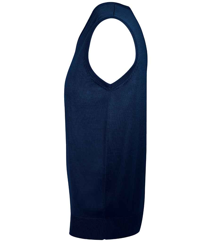 SOL'S Unisex Gentlemen Sleeveless Cotton Acrylic V Neck Sweater in by SOL'S — Custom branded clothing by Print Press, featuring premium embroidery produced in our specialist print lab in the UK.