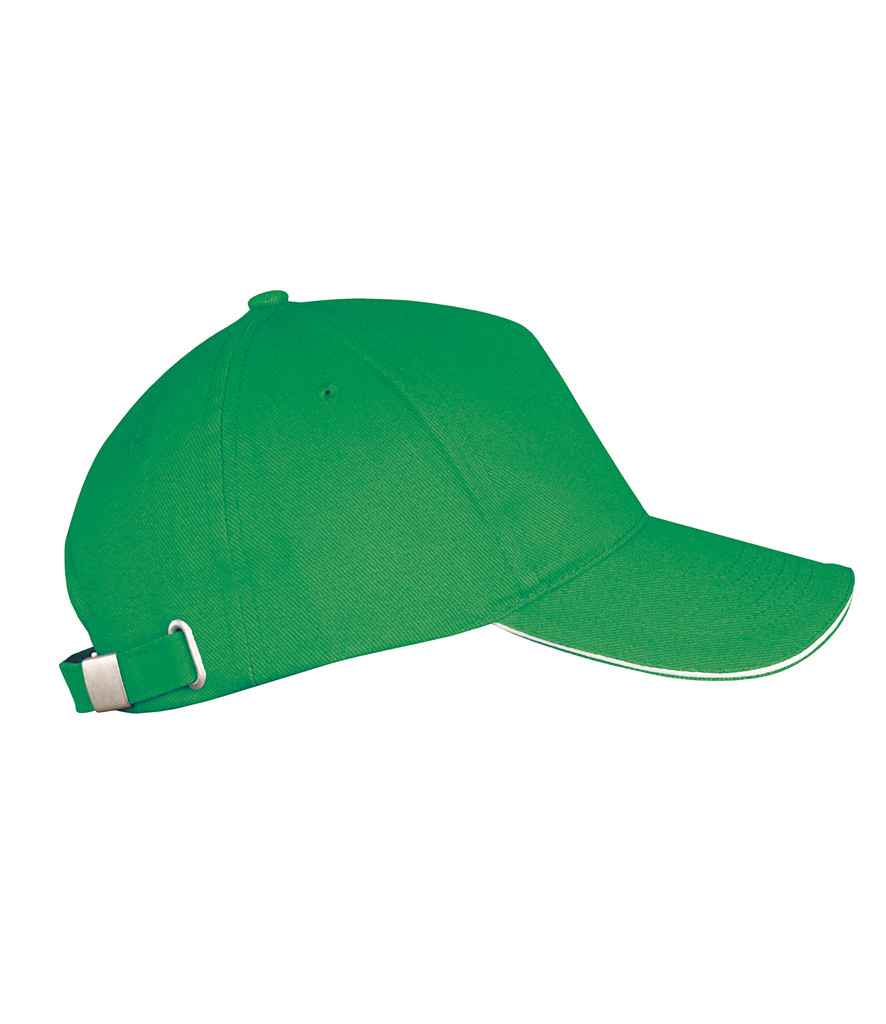 SOL'S Long Beach Cap in ONE Kelly Green White by SOL'S — Custom branded clothing by Print Press, featuring premium embroidery produced in our specialist print lab in the UK.