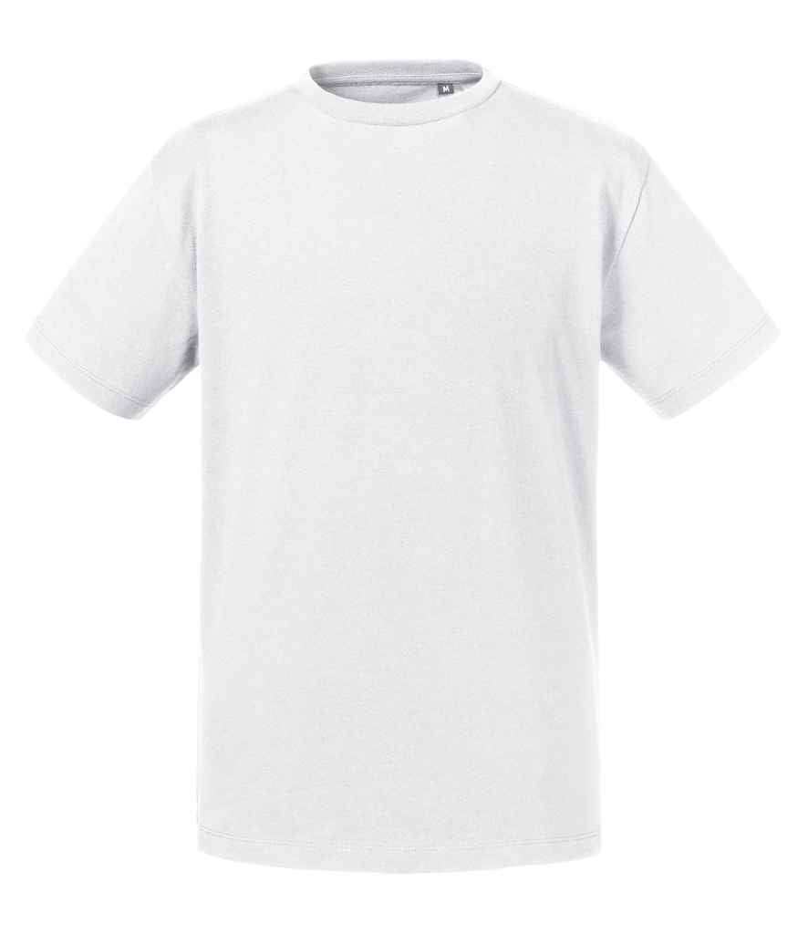 Russell Kids Pure Organic T-Shirt in White by Russell — Custom branded clothing by Print Press, featuring premium embroidery produced in our specialist print lab in the UK.