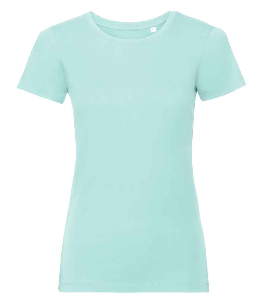 Russell Ladies Pure Organic T-Shirt in Aqua by Russell — Custom branded clothing by Print Press, featuring premium embroidery produced in our specialist print lab in the UK.