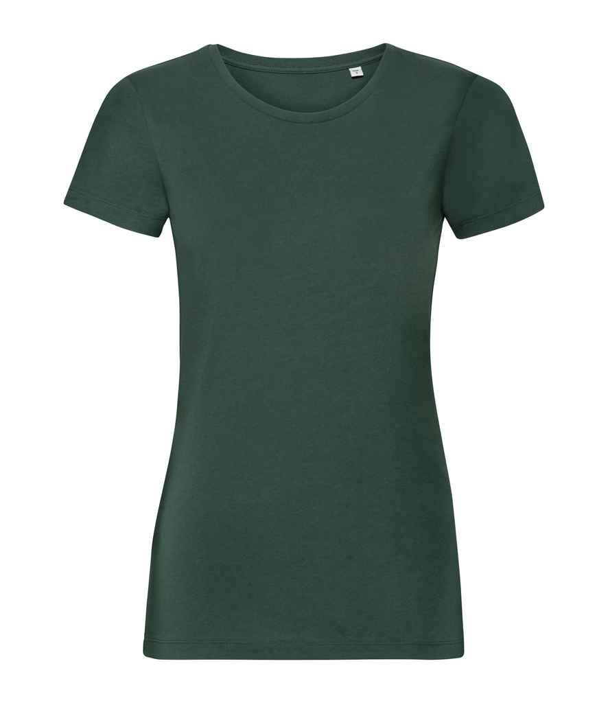 Russell Ladies Pure Organic T-Shirt in Bottle Green by Russell — Custom branded clothing by Print Press, featuring premium embroidery produced in our specialist print lab in the UK.