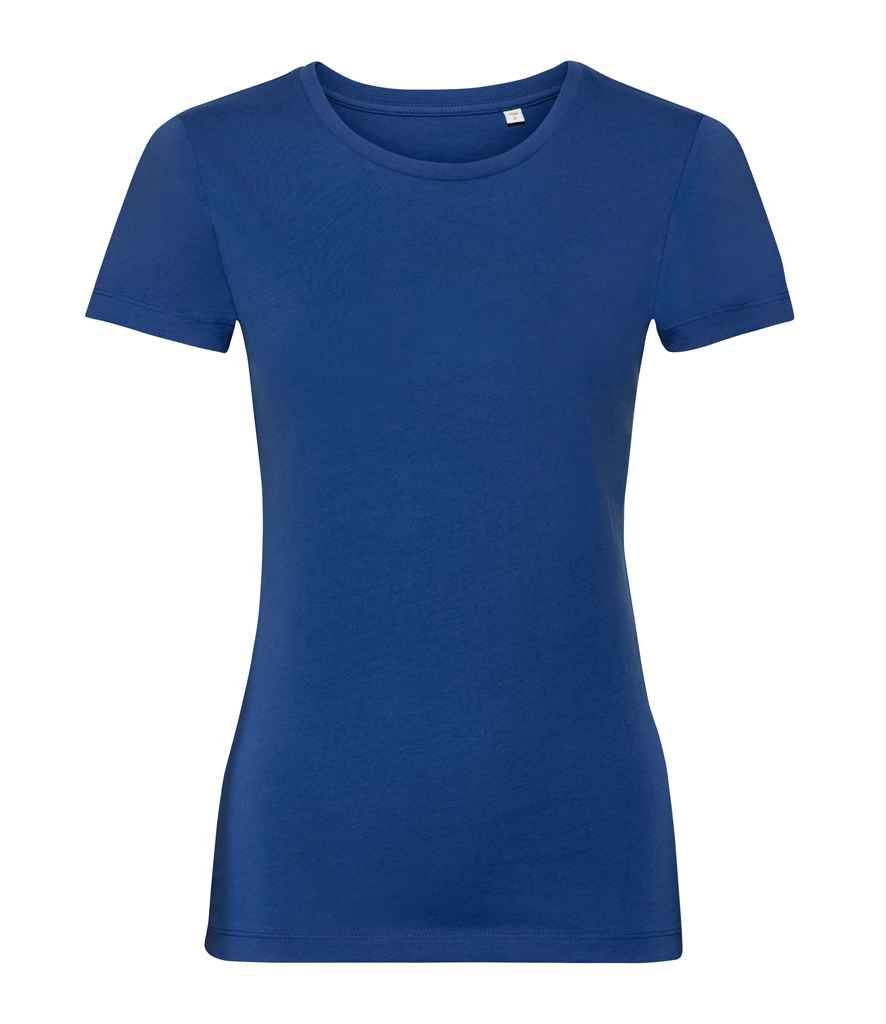 Russell Ladies Pure Organic T-Shirt in Bright Royal by Russell — Custom branded clothing by Print Press, featuring premium embroidery produced in our specialist print lab in the UK.