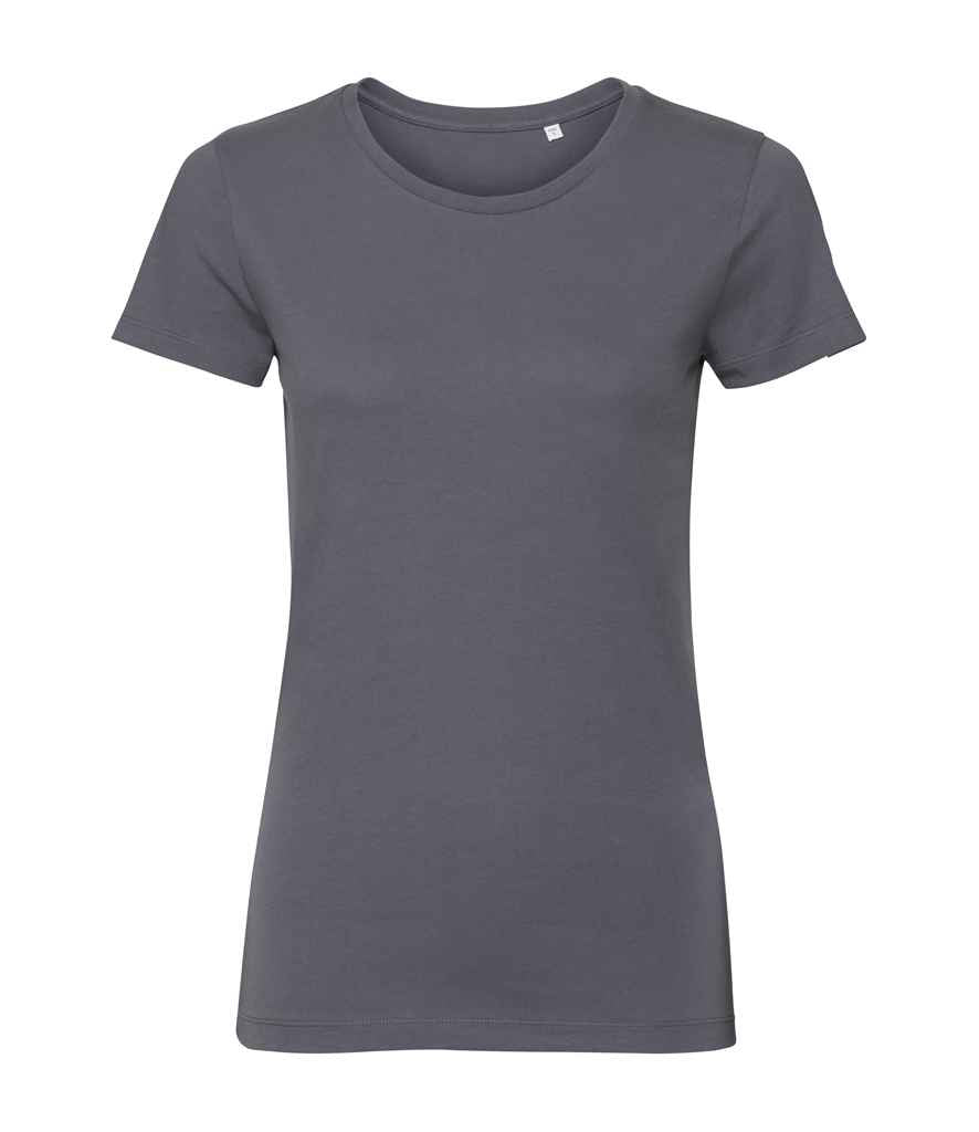 Russell Ladies Pure Organic T-Shirt in Convoy Grey by Russell — Custom branded clothing by Print Press, featuring premium embroidery produced in our specialist print lab in the UK.