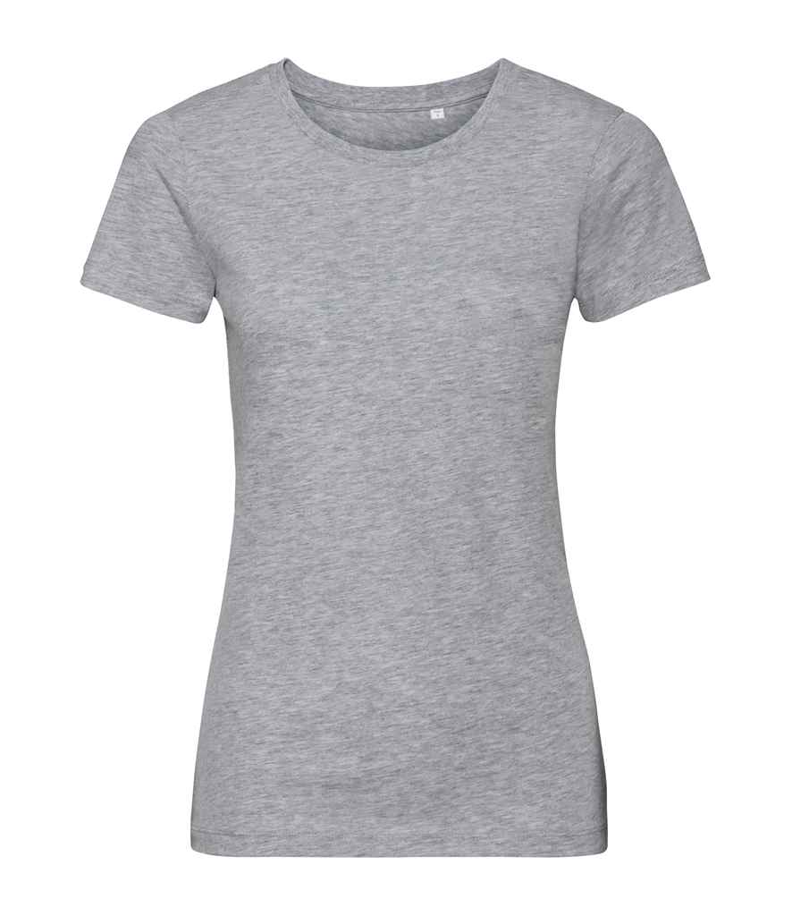 Russell Ladies Pure Organic T-Shirt in Light Oxford by Russell — Custom branded clothing by Print Press, featuring premium embroidery produced in our specialist print lab in the UK.