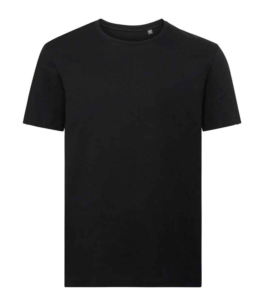 Russell Pure Organic T-Shirt in Black by Russell — Custom branded clothing by Print Press, featuring premium embroidery produced in our specialist print lab in the UK.