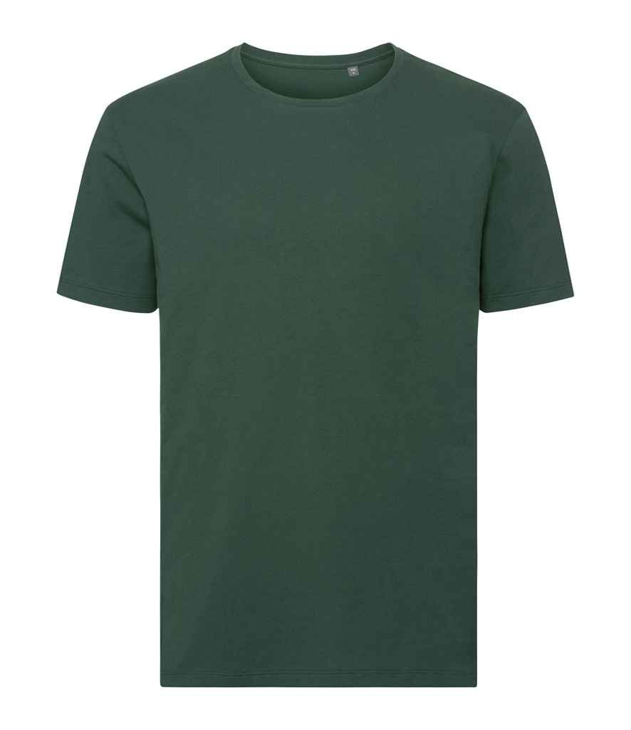 Russell Pure Organic T-Shirt in Bottle Green by Russell — Custom branded clothing by Print Press, featuring premium embroidery produced in our specialist print lab in the UK.