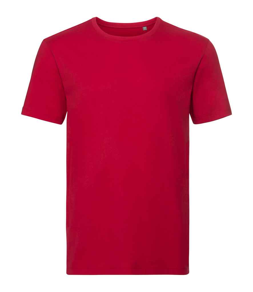 Russell Pure Organic T-Shirt in Classic Red by Russell — Custom branded clothing by Print Press, featuring premium embroidery produced in our specialist print lab in the UK.