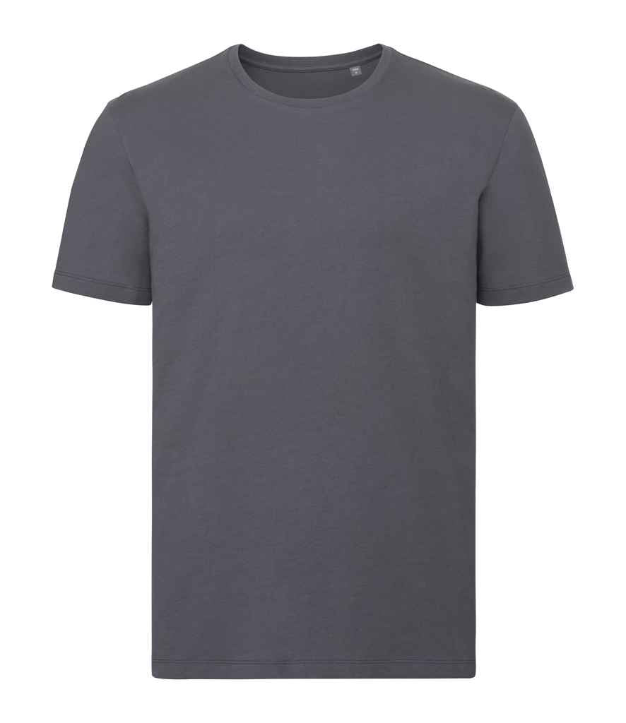 Russell Pure Organic T-Shirt in Convoy Grey by Russell — Custom branded clothing by Print Press, featuring premium embroidery produced in our specialist print lab in the UK.