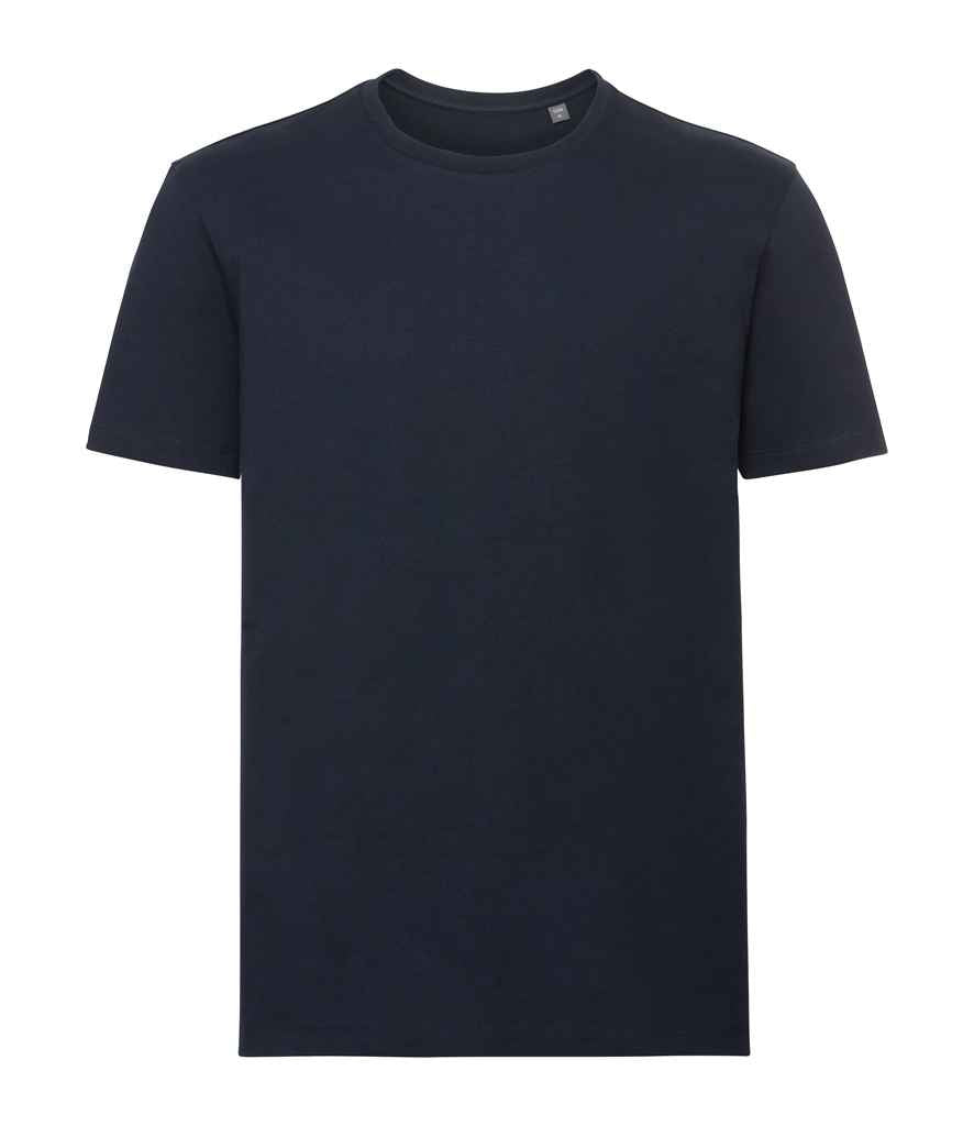 Russell Pure Organic T-Shirt in French Navy by Russell — Custom branded clothing by Print Press, featuring premium embroidery produced in our specialist print lab in the UK.
