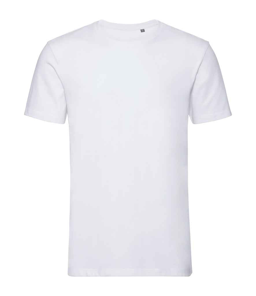 Russell Pure Organic T-Shirt in White by Russell — Custom branded clothing by Print Press, featuring premium embroidery produced in our specialist print lab in the UK.