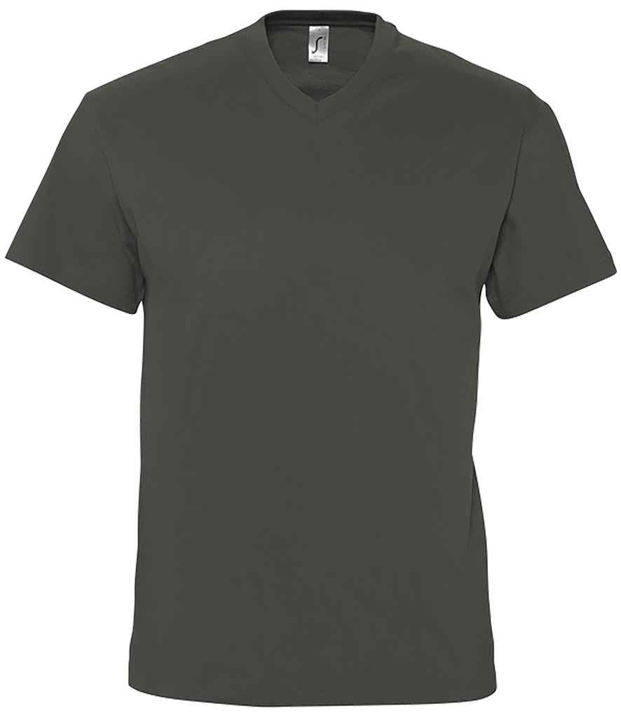 SOL'S Victory V Neck T-Shirt in Dark Grey by SOL'S — Custom branded clothing by Print Press, featuring premium embroidery produced in our specialist print lab in the UK.