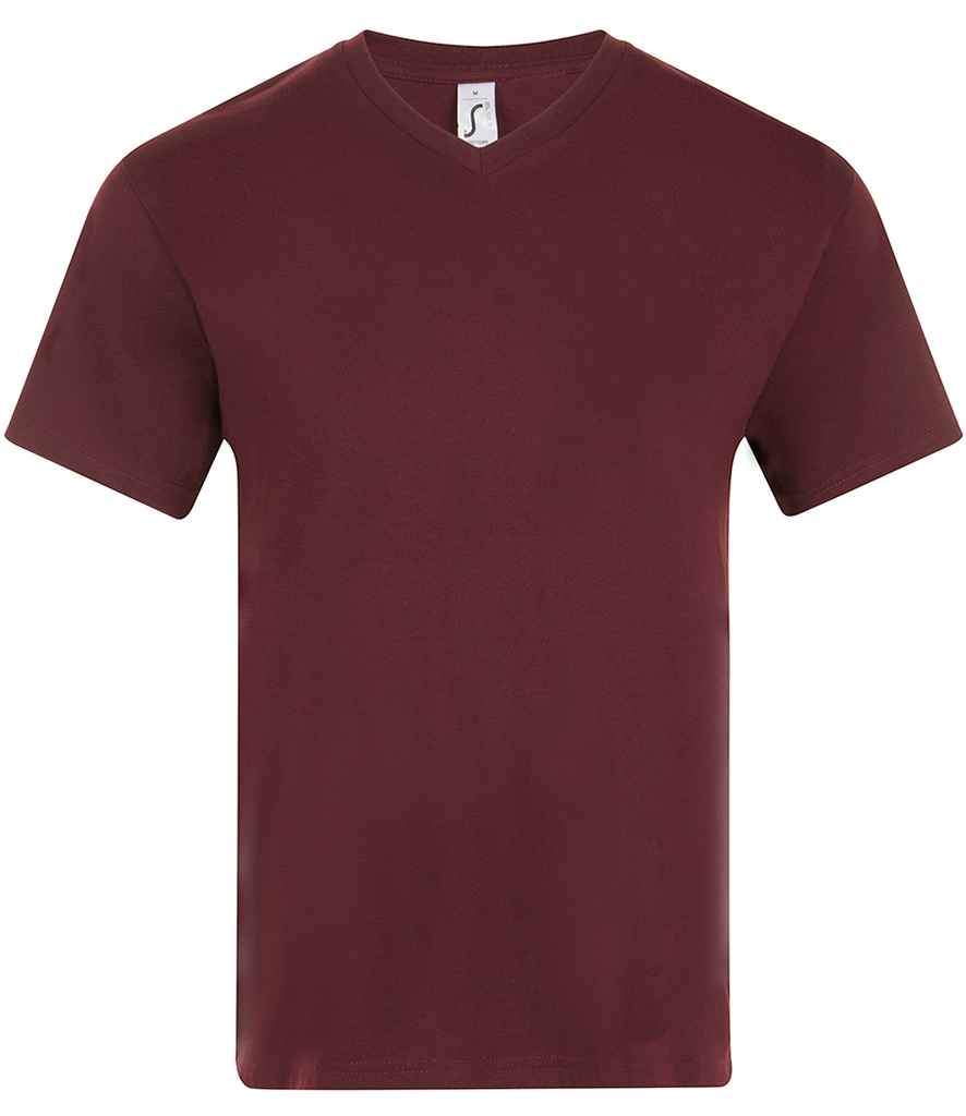 SOL'S Victory V Neck T-Shirt in Oxblood by SOL'S — Custom branded clothing by Print Press, featuring premium embroidery produced in our specialist print lab in the UK.