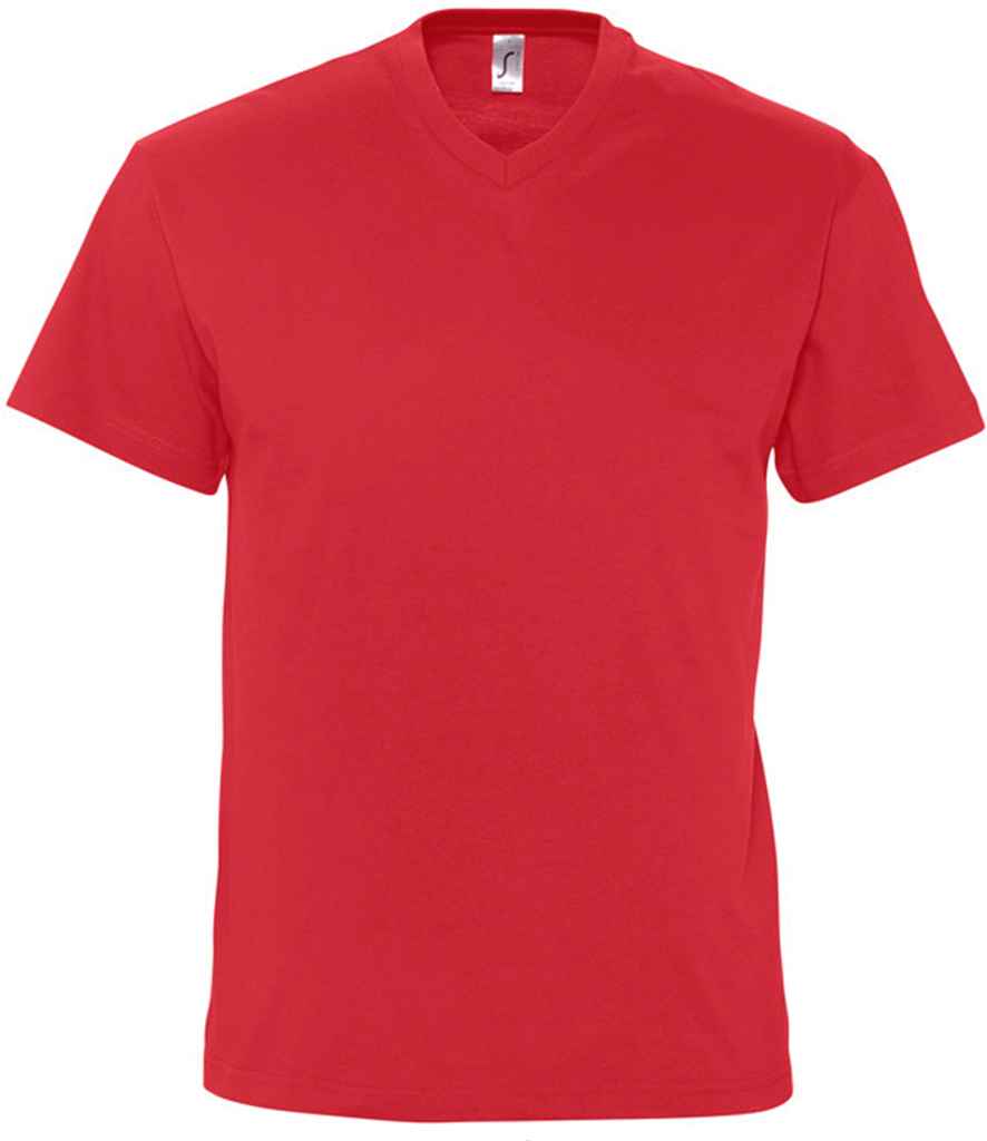 SOL'S Victory V Neck T-Shirt in Red by SOL'S — Custom branded clothing by Print Press, featuring premium embroidery produced in our specialist print lab in the UK.