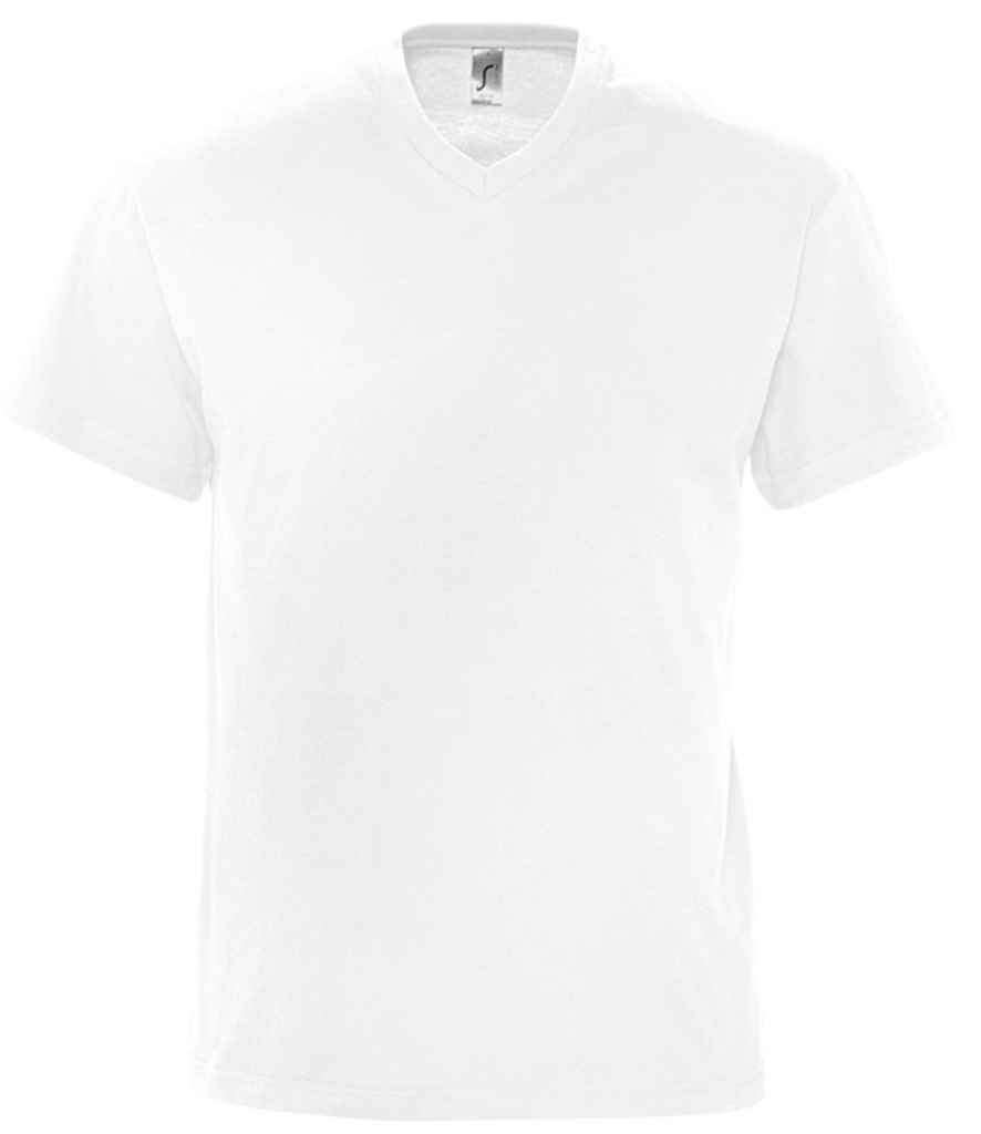 SOL'S Victory V Neck T-Shirt in White by SOL'S — Custom branded clothing by Print Press, featuring premium embroidery produced in our specialist print lab in the UK.