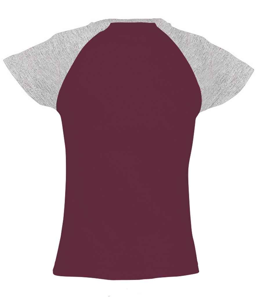 SOL'S Ladies Milky Contrast Baseball T-Shirt in by SOL'S — Custom branded clothing by Print Press, featuring premium embroidery produced in our specialist print lab in the UK.