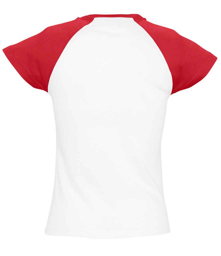 SOL'S Ladies Milky Contrast Baseball T-Shirt in by SOL'S — Custom branded clothing by Print Press, featuring premium embroidery produced in our specialist print lab in the UK.