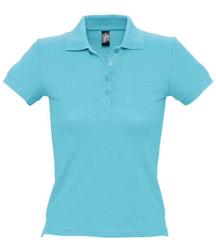 SOL'S Ladies People Cotton Piqué Polo Shirt in Atoll Blue by SOL'S — Custom branded clothing by Print Press, featuring premium embroidery produced in our specialist print lab in the UK.