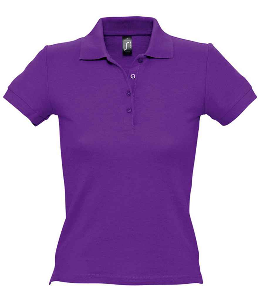 SOL'S Ladies People Cotton Piqué Polo Shirt in Dark Purple by SOL'S — Custom branded clothing by Print Press, featuring premium embroidery produced in our specialist print lab in the UK.