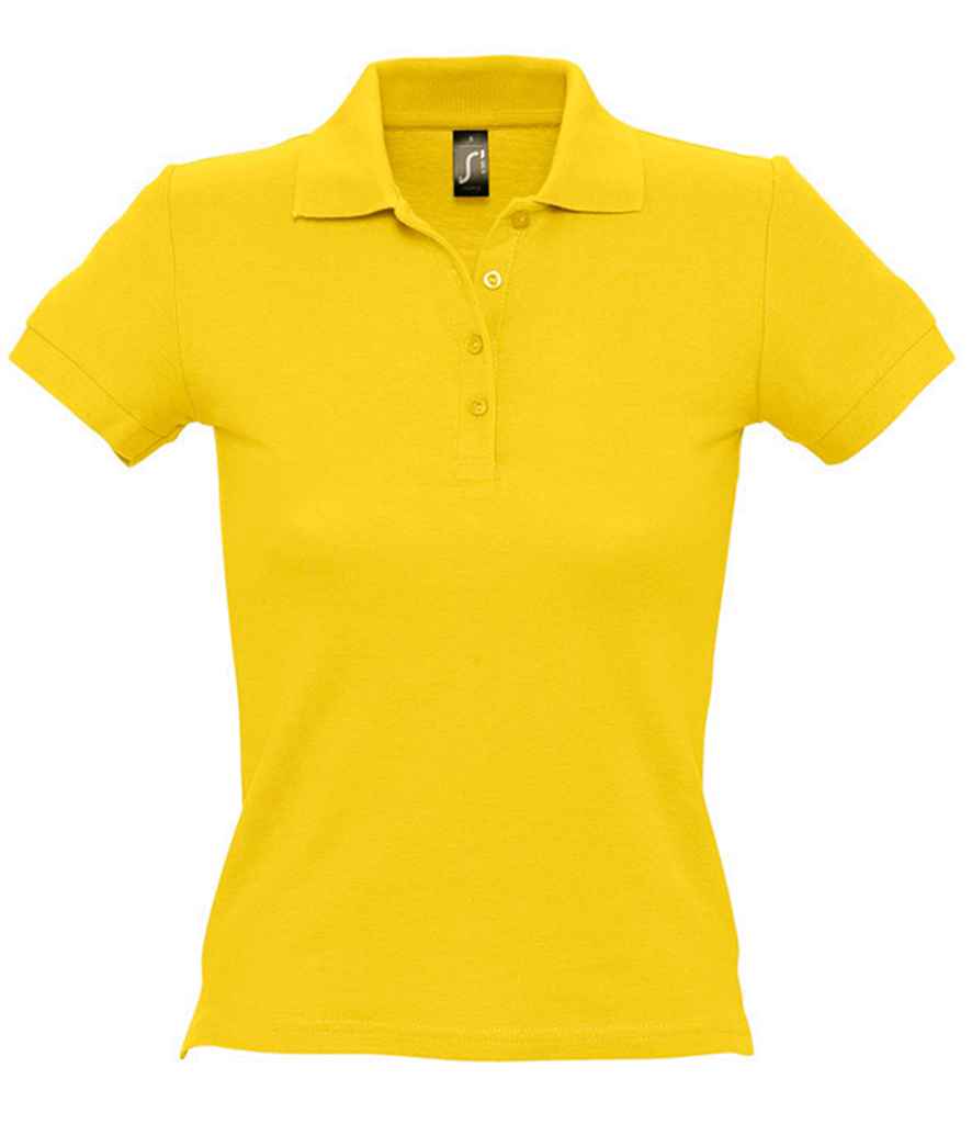 SOL'S Ladies People Cotton Piqué Polo Shirt in Gold by SOL'S — Custom branded clothing by Print Press, featuring premium embroidery produced in our specialist print lab in the UK.
