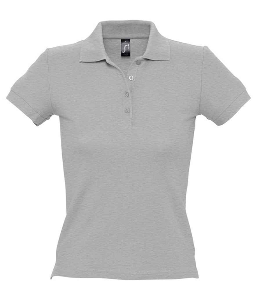 SOL'S Ladies People Cotton Piqué Polo Shirt in Grey Marl by SOL'S — Custom branded clothing by Print Press, featuring premium embroidery produced in our specialist print lab in the UK.