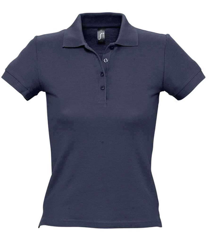 SOL'S Ladies People Cotton Piqué Polo Shirt in Navy by SOL'S — Custom branded clothing by Print Press, featuring premium embroidery produced in our specialist print lab in the UK.
