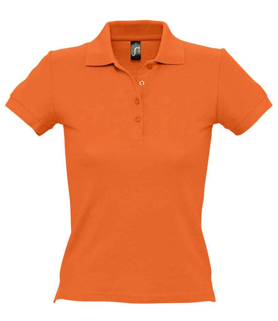 SOL'S Ladies People Cotton Piqué Polo Shirt in Orange by SOL'S — Custom branded clothing by Print Press, featuring premium embroidery produced in our specialist print lab in the UK.