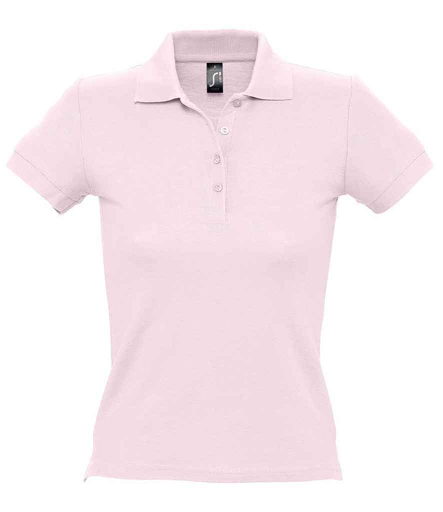 SOL'S Ladies People Cotton Piqué Polo Shirt in Pale Pink by SOL'S — Custom branded clothing by Print Press, featuring premium embroidery produced in our specialist print lab in the UK.