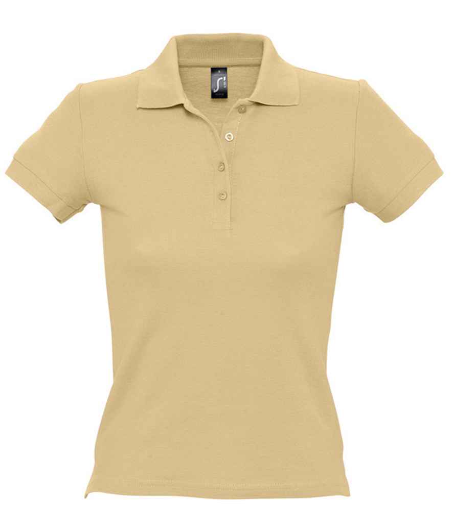 SOL'S Ladies People Cotton Piqué Polo Shirt in Sand by SOL'S — Custom branded clothing by Print Press, featuring premium embroidery produced in our specialist print lab in the UK.
