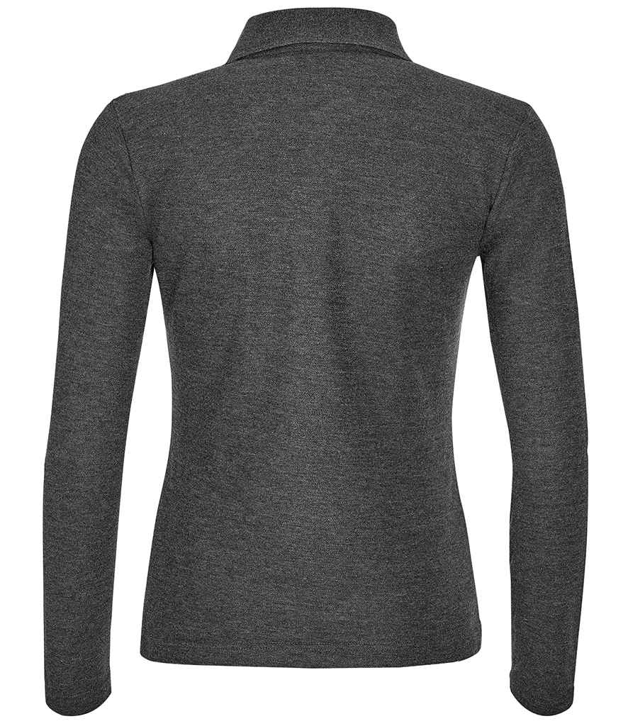 SOL'S Ladies Podium Long Sleeve Cotton Piqué Polo Shirt in by SOL'S — Custom branded clothing by Print Press, featuring premium embroidery produced in our specialist print lab in the UK.