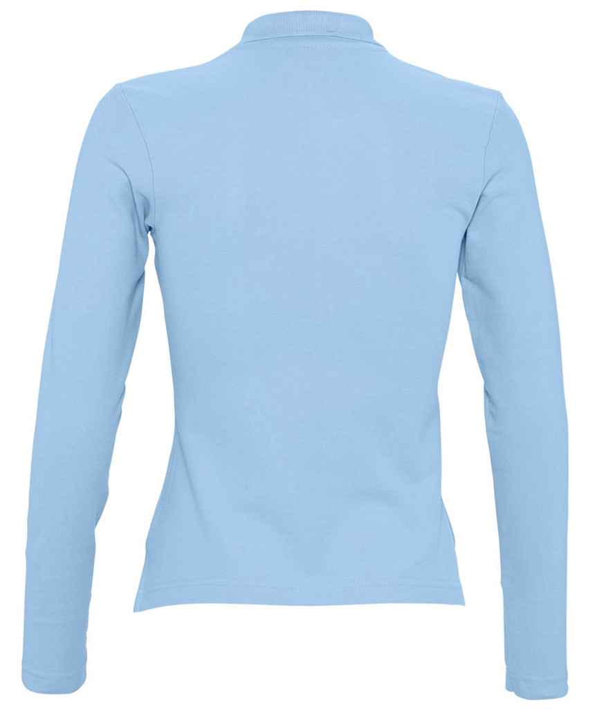 SOL'S Ladies Podium Long Sleeve Cotton Piqué Polo Shirt in by SOL'S — Custom branded clothing by Print Press, featuring premium embroidery produced in our specialist print lab in the UK.