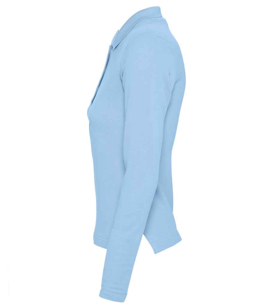 SOL'S Ladies Podium Long Sleeve Cotton Piqué Polo Shirt in by SOL'S — Custom branded clothing by Print Press, featuring premium embroidery produced in our specialist print lab in the UK.