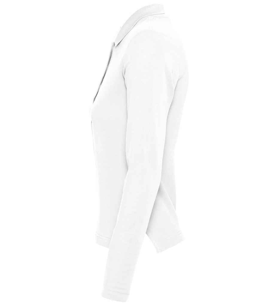 SOL'S Ladies Podium Long Sleeve Cotton Piqué Polo Shirt in by SOL'S — Custom branded clothing by Print Press, featuring premium embroidery produced in our specialist print lab in the UK.