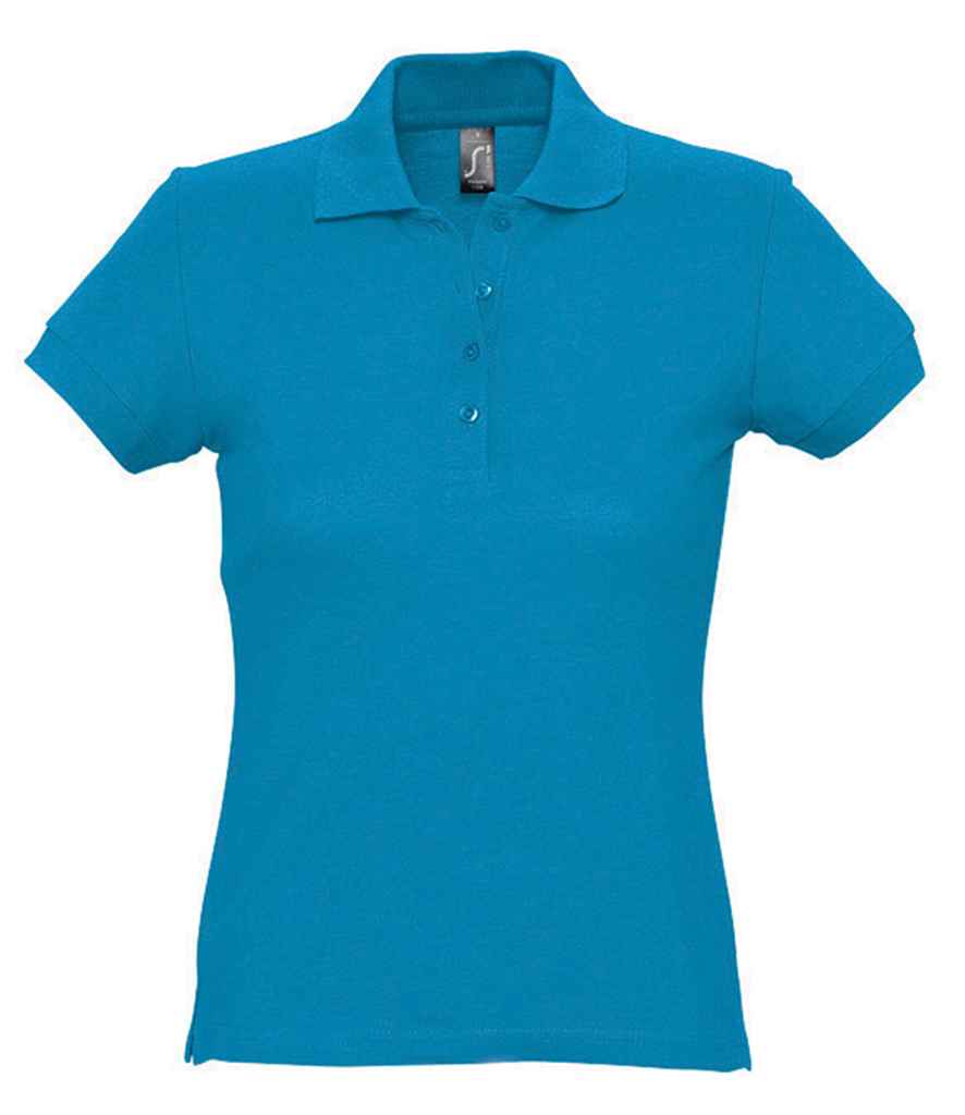 SOL'S Ladies Passion Cotton Piqué Polo Shirt in Aqua by SOL'S — Custom branded clothing by Print Press, featuring premium embroidery produced in our specialist print lab in the UK.