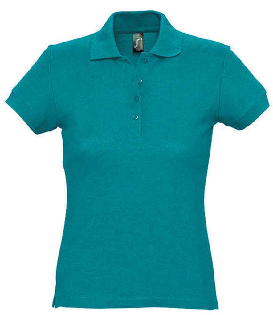 SOL'S Ladies Passion Cotton Piqué Polo Shirt in Duck Blue by SOL'S — Custom branded clothing by Print Press, featuring premium embroidery produced in our specialist print lab in the UK.