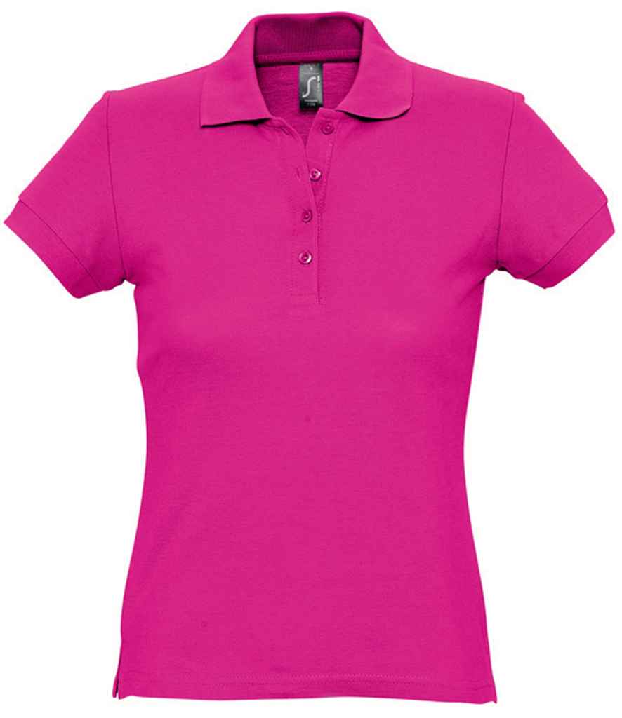SOL'S Ladies Passion Cotton Piqué Polo Shirt in Fuchsia by SOL'S — Custom branded clothing by Print Press, featuring premium embroidery produced in our specialist print lab in the UK.