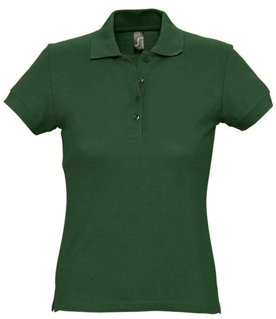 SOL'S Ladies Passion Cotton Piqué Polo Shirt in Golf Green by SOL'S — Custom branded clothing by Print Press, featuring premium embroidery produced in our specialist print lab in the UK.