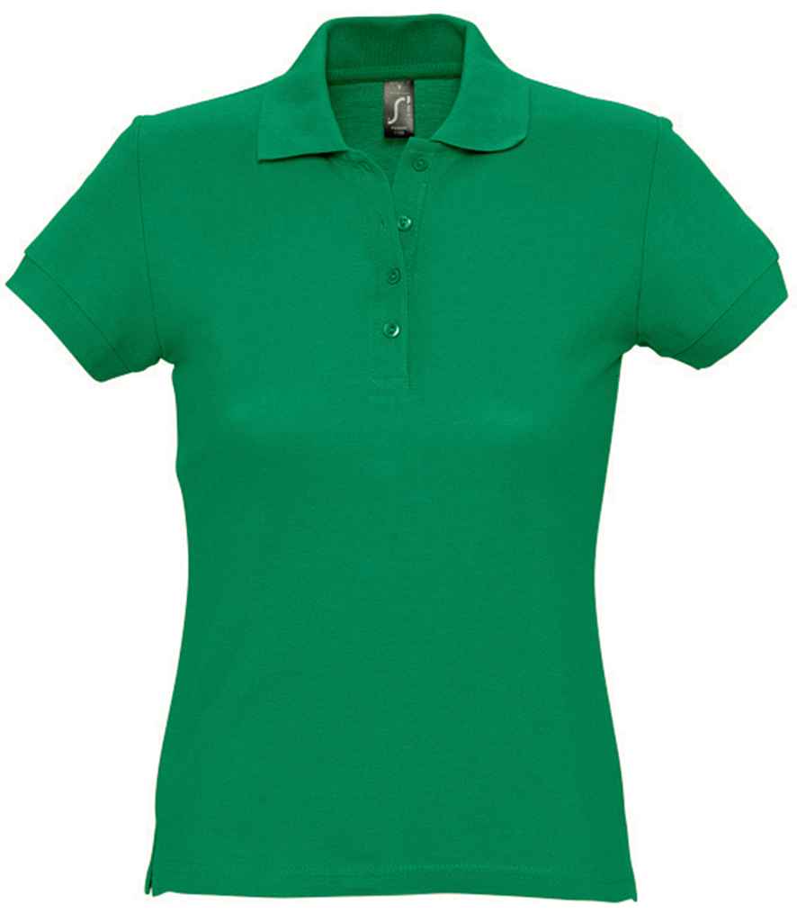 SOL'S Ladies Passion Cotton Piqué Polo Shirt in Kelly Green by SOL'S — Custom branded clothing by Print Press, featuring premium embroidery produced in our specialist print lab in the UK.