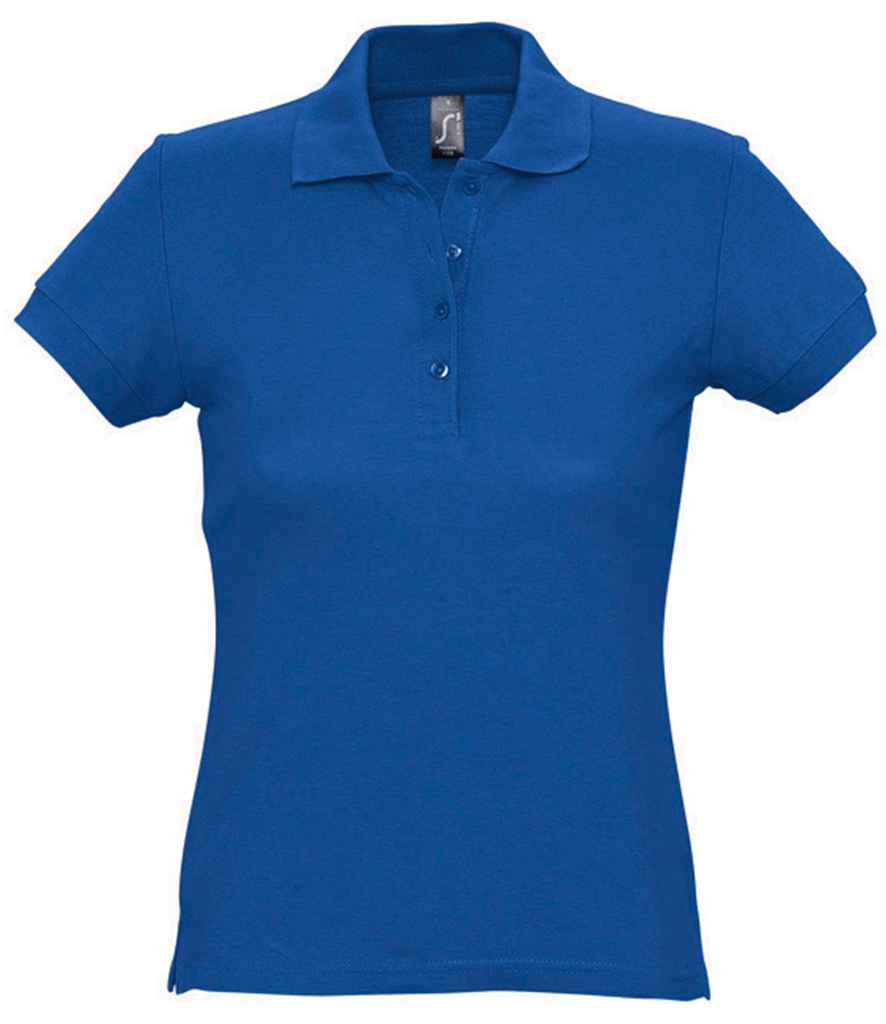 SOL'S Ladies Passion Cotton Piqué Polo Shirt in Royal Blue by SOL'S — Custom branded clothing by Print Press, featuring premium embroidery produced in our specialist print lab in the UK.